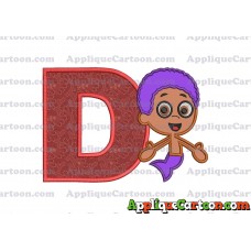 Bubble Guppies Goby Applique Embroidery Design With Alphabet D