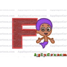 Bubble Guppies Goby Applique Embroidery Design With Alphabet F