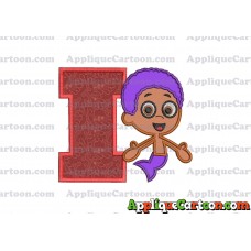 Bubble Guppies Goby Applique Embroidery Design With Alphabet I