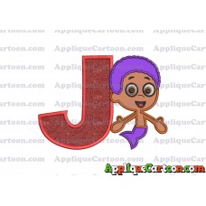 Bubble Guppies Goby Applique Embroidery Design With Alphabet J