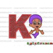 Bubble Guppies Goby Applique Embroidery Design With Alphabet K