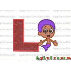 Bubble Guppies Goby Applique Embroidery Design With Alphabet L