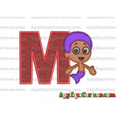 Bubble Guppies Goby Applique Embroidery Design With Alphabet M
