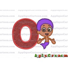 Bubble Guppies Goby Applique Embroidery Design With Alphabet O
