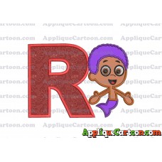 Bubble Guppies Goby Applique Embroidery Design With Alphabet R