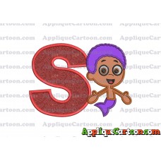 Bubble Guppies Goby Applique Embroidery Design With Alphabet S