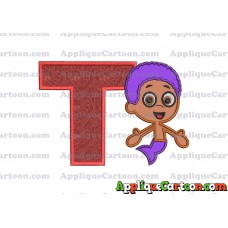 Bubble Guppies Goby Applique Embroidery Design With Alphabet T