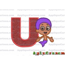 Bubble Guppies Goby Applique Embroidery Design With Alphabet U