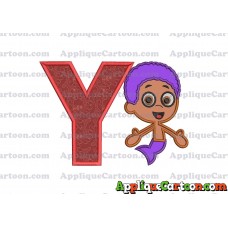 Bubble Guppies Goby Applique Embroidery Design With Alphabet Y