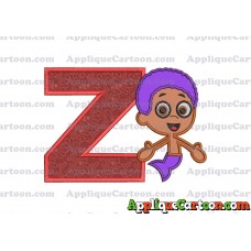 Bubble Guppies Goby Applique Embroidery Design With Alphabet Z
