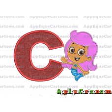 Bubble Guppies Molly Applique Embroidery Design With Alphabet C