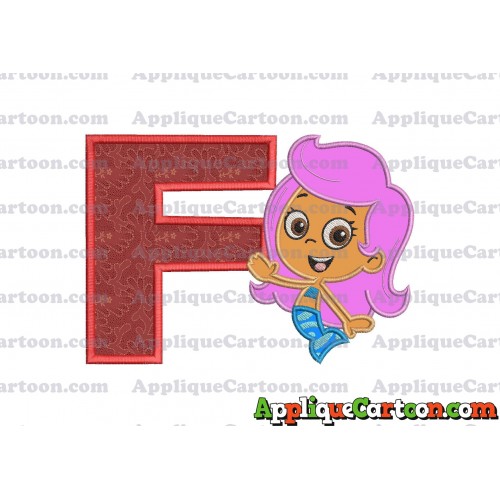 Bubble Guppies Molly Applique Embroidery Design With Alphabet F