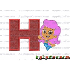 Bubble Guppies Molly Applique Embroidery Design With Alphabet H