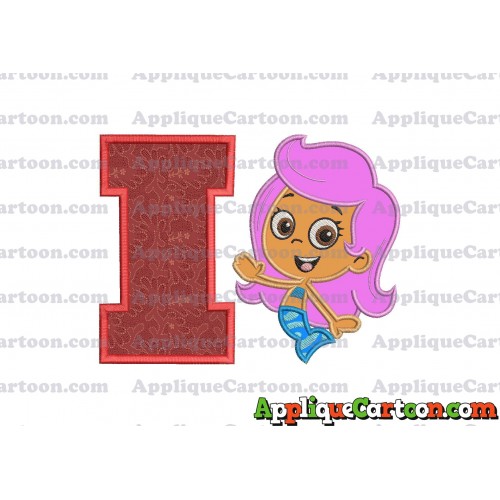 Bubble Guppies Molly Applique Embroidery Design With Alphabet I