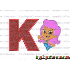 Bubble Guppies Molly Applique Embroidery Design With Alphabet K