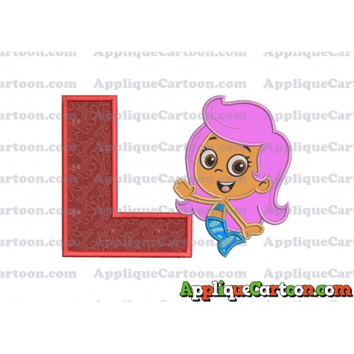 Bubble Guppies Molly Applique Embroidery Design With Alphabet L