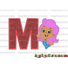 Bubble Guppies Molly Applique Embroidery Design With Alphabet M