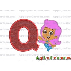 Bubble Guppies Molly Applique Embroidery Design With Alphabet Q