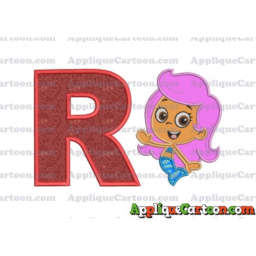Bubble Guppies Molly Applique Embroidery Design With Alphabet R