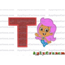 Bubble Guppies Molly Applique Embroidery Design With Alphabet T