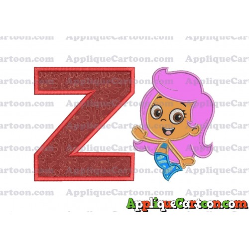 Bubble Guppies Molly Applique Embroidery Design With Alphabet Z