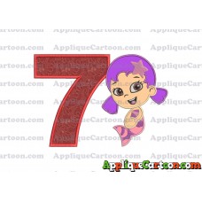Bubble Guppies Oona Applique Embroidery Design Birthday Number 7