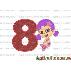 Bubble Guppies Oona Applique Embroidery Design Birthday Number 8