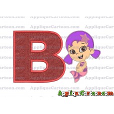 Bubble Guppies Oona Applique Embroidery Design With Alphabet B