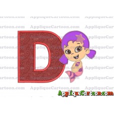 Bubble Guppies Oona Applique Embroidery Design With Alphabet D