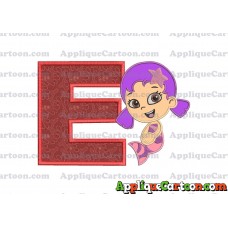 Bubble Guppies Oona Applique Embroidery Design With Alphabet E