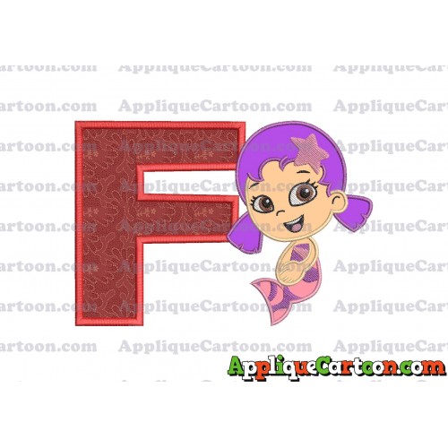 Bubble Guppies Oona Applique Embroidery Design With Alphabet F