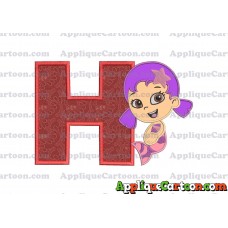 Bubble Guppies Oona Applique Embroidery Design With Alphabet H