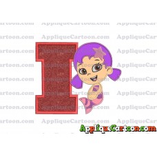 Bubble Guppies Oona Applique Embroidery Design With Alphabet I