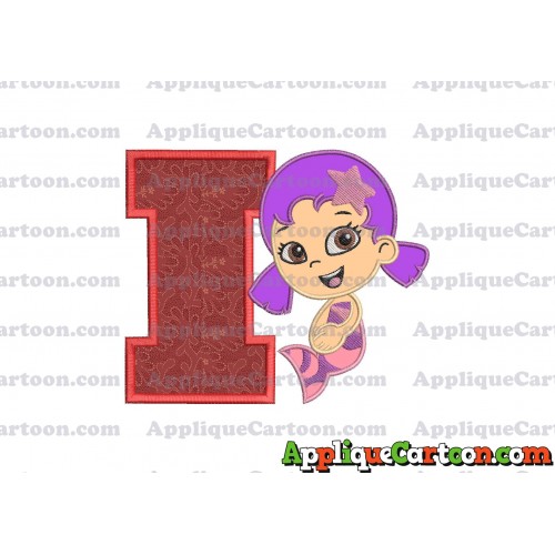 Bubble Guppies Oona Applique Embroidery Design With Alphabet I