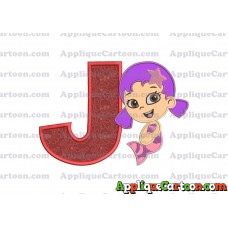 Bubble Guppies Oona Applique Embroidery Design With Alphabet J