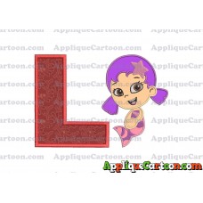 Bubble Guppies Oona Applique Embroidery Design With Alphabet L
