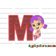 Bubble Guppies Oona Applique Embroidery Design With Alphabet M