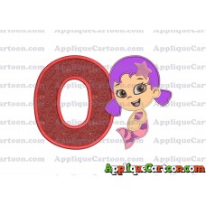 Bubble Guppies Oona Applique Embroidery Design With Alphabet O