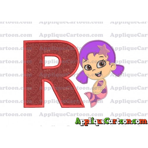 Bubble Guppies Oona Applique Embroidery Design With Alphabet R