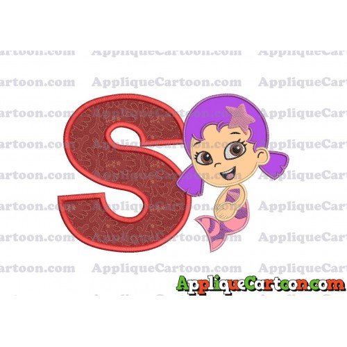 Bubble Guppies Oona Applique Embroidery Design With Alphabet S