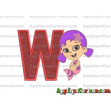 Bubble Guppies Oona Applique Embroidery Design With Alphabet W