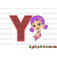 Bubble Guppies Oona Applique Embroidery Design With Alphabet Y