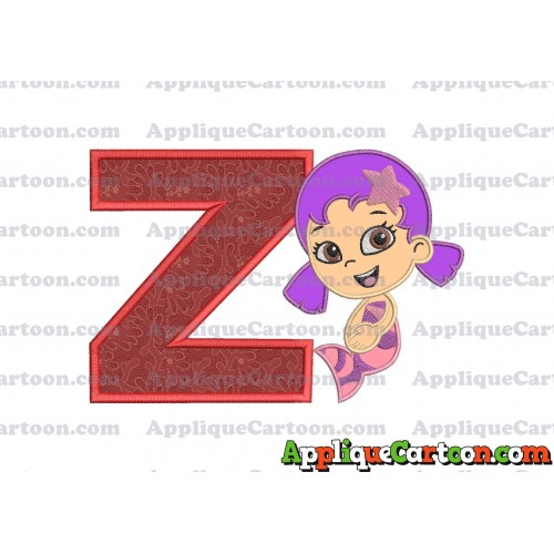 Bubble Guppies Oona Applique Embroidery Design With Alphabet Z