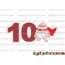 Captain Underpants Applique 01 Embroidery Design Birthday Number 10