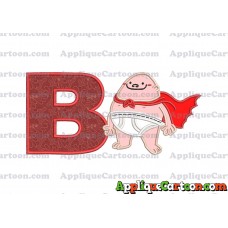 Captain Underpants Applique 01 Embroidery Design With Alphabet B
