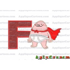 Captain Underpants Applique 01 Embroidery Design With Alphabet F