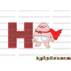 Captain Underpants Applique 01 Embroidery Design With Alphabet H