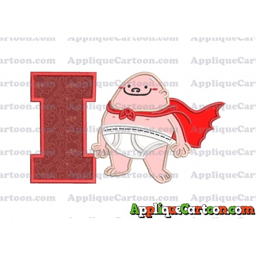 Captain Underpants Applique 01 Embroidery Design With Alphabet I