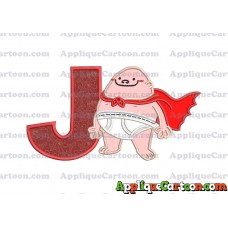 Captain Underpants Applique 01 Embroidery Design With Alphabet J