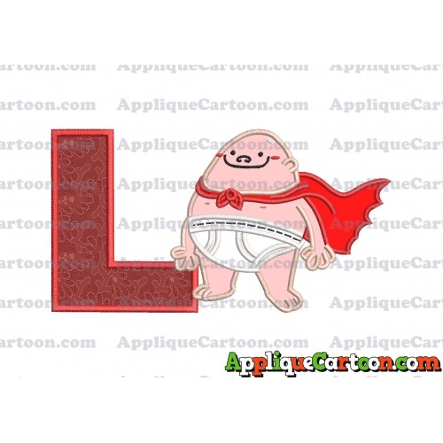Captain Underpants Applique 01 Embroidery Design With Alphabet L